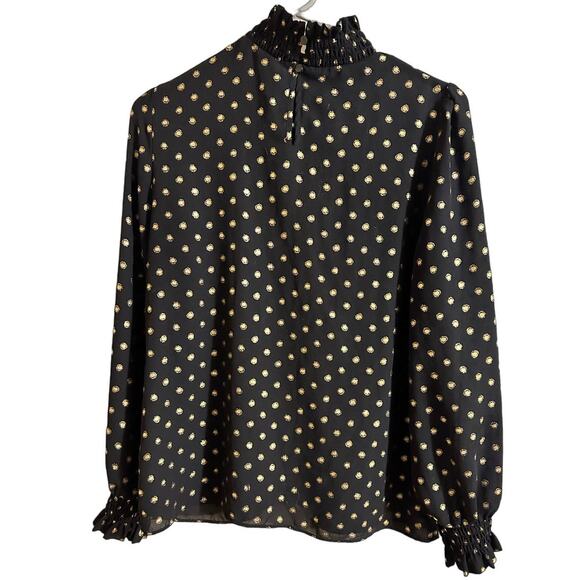 Womens Black and Gold Blouse - Picture 3 of 5